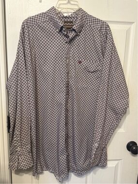 Ariat XL Tall Stretch Button Down Shirt Western Geo Print Long Sleeve